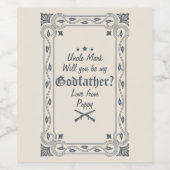 Pour Bouteilles De Vin Bouteille étiquette "Serez-vous mon parrain ?" (Étiquettes simples)