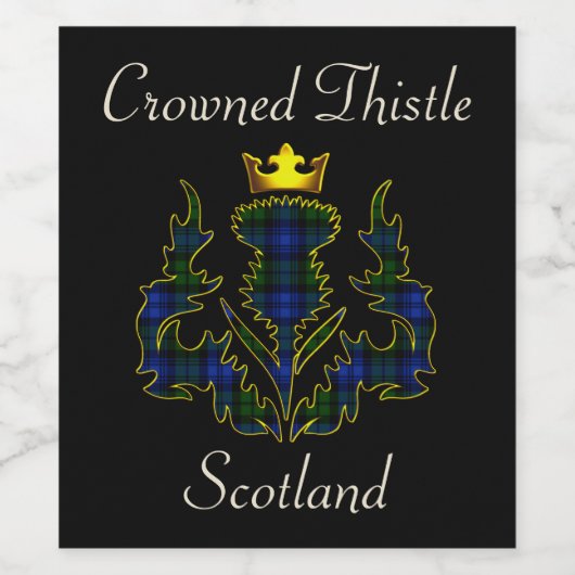 Pour Bouteilles De Vin Campbell Crowned Thistle Black Étiquette (Étiquettes simples)