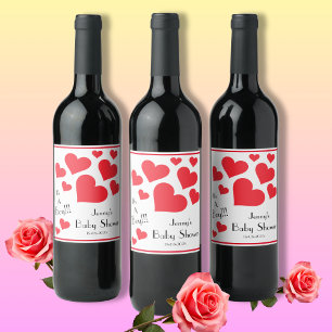 Pour Bouteilles De Vin C'est un garçon ! - Cœurs Rouges Mignons Étiquette