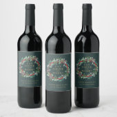 Pour Bouteilles De Vin Classic Holiday Wreath Wine Étiquette (Bouteilles)