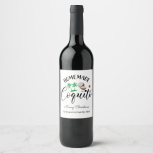 Pour Bouteilles De Vin Coquito Arbres faits maison étiquette bouteille pe