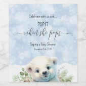 Pour Bouteilles De Vin Cute Ours Polaire Pop'it When She Pops Étiquette (Étiquettes simples)