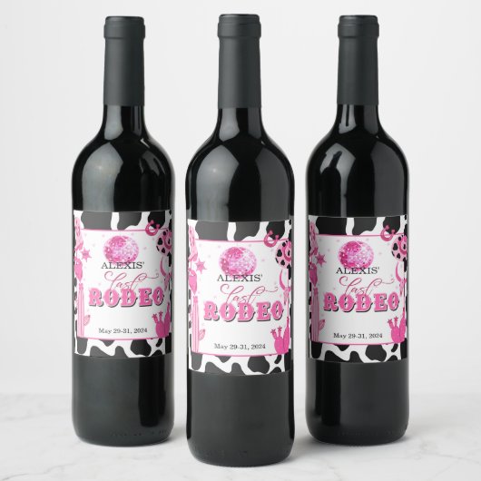 Pour Bouteilles De Vin Dernier Rodeo Wine Bottle Étiquette - Personnalisé (Bouteilles)