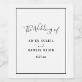 Pour Bouteilles De Vin Élégant Étiquette Mariage moderne (Étiquettes simples)