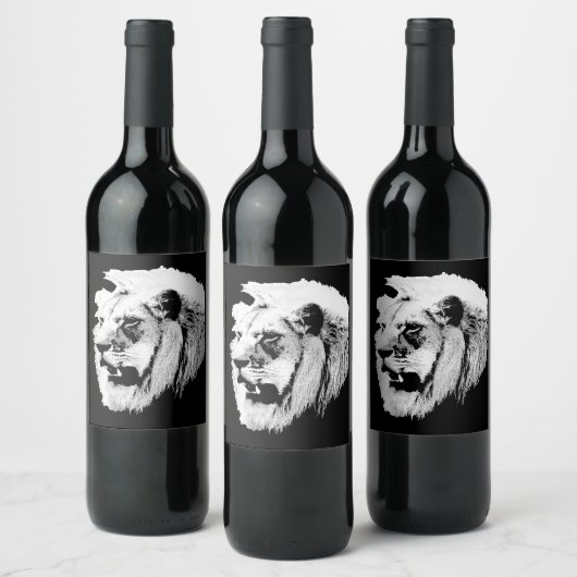 Pour Bouteilles De Vin Étiquette africain Safari Lion (Bouteilles)