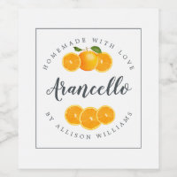 Étiquette Arancello sur mesure