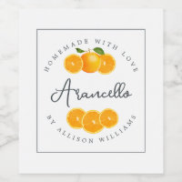 Étiquette Arancello sur mesure