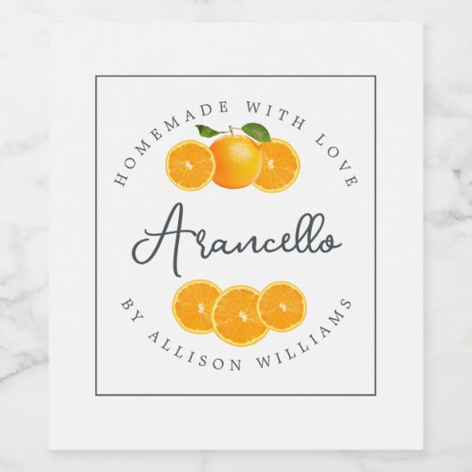 Pour Bouteilles De Vin Étiquette Arancello sur mesure (Étiquettes simples)