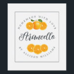 Pour Bouteilles De Vin Étiquette Arancello sur mesure<br><div class="desc">Elégante et moderne bouteille d'arancello étiquette avec le texte arancello, fait maison avec amour et votre nom en calligraphie chic script et typographie moderne sur un arrière - plan blanc avec une touche élégante de jolies tranches d'aquarelle orange et orange. Ajoutez simplement votre nom ou votre entreprise. Conçu exclusivement pour...</div>