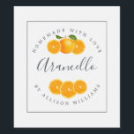 Pour Bouteilles De Vin Étiquette Arancello sur mesure<br><div class="desc">Elégante et moderne bouteille d'arancello étiquette avec le texte arancello, fait maison avec amour et votre nom en calligraphie chic script et typographie moderne sur un arrière - plan blanc avec une touche élégante de jolies tranches d'aquarelle orange et orange. Ajoutez simplement votre nom ou votre entreprise. Conçu exclusivement pour...</div>