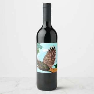 Pour Bouteilles De Vin Étiquette cadeau Faucon en vol