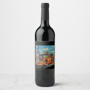 Pour Bouteilles De Vin Étiquette d'art vinicole