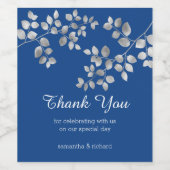 Pour Bouteilles De Vin Étiquette floral argent moderne (Étiquettes simples)