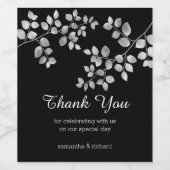 Pour Bouteilles De Vin Étiquette floral argent moderne (Étiquettes simples)