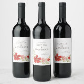 Pour Bouteilles De Vin Étiquette floral Raspberry & Blush Bold (Bouteilles)