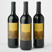 Pour Bouteilles De Vin Étiquette Floral Vert Ankara Africain (Bouteilles)