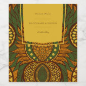 Pour Bouteilles De Vin Étiquette Floral Vert Ankara Africain (Étiquettes simples)