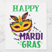 Pour Bouteilles De Vin Étiquette Mardi Gras (Étiquettes simples)