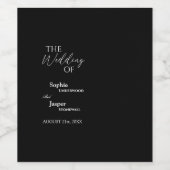 Pour Bouteilles De Vin Étiquette Mariage moderne classique noir (Étiquettes simples)