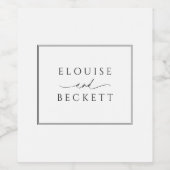 Pour Bouteilles De Vin Étiquette Mariage moderne noir et blanc (Étiquettes simples)