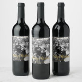 Pour Bouteilles De Vin Étiquette photo or "Joyeux Noël" (Bouteilles)