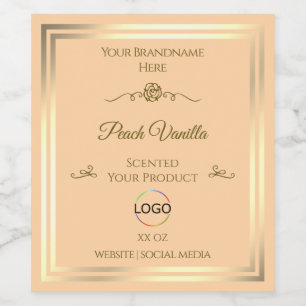 Pour Bouteilles De Vin Étiquette produit Light Peach avec cadre et logo G