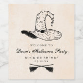 Pour Bouteilles De Vin Étiquette sorcière vintage (Étiquettes simples)