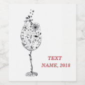 Pour Bouteilles De Vin Étiquette VINS - floral (Étiquettes simples)