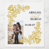 Pour Bouteilles De Vin Étiquette vintage Gold (Étiquettes simples)