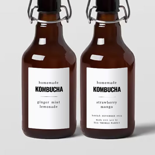 Pour Bouteilles De Vin Étiquettes Kombucha maison