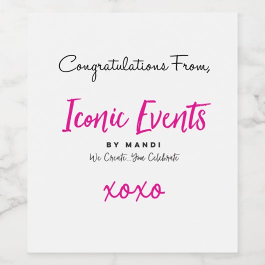 Pour Bouteilles De Vin Félicitations Étiquette avec votre logo (Étiquettes simples)