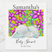 Pour Bouteilles De Vin Fleurs d'éléphant mignonette Baby shower Étiquette (Étiquettes simples)