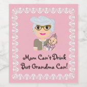 Pour Bouteilles De Vin Grand-mère Étiquette Baby shower (Étiquettes simples)
