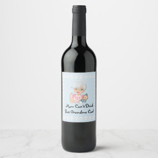 Pour Bouteilles De Vin Grand-mère Étiquette Baby shower