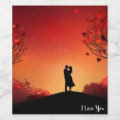 Pour Bouteilles De Vin Hidden Love : Valentine Wine Étiquette (Étiquettes simples)