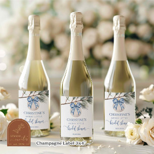Pour Bouteilles De Vin Hiver Chinoiserie Bow Wine Bottle Étiquette
