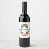 Pour Bouteilles De Vin Joyeux et lumineux Mistletoe Vacances Étiquette (Devant)