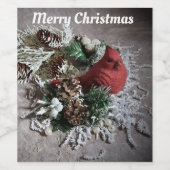 Pour Bouteilles De Vin Joyeux Noël étiquette personnalisable (Étiquettes simples)