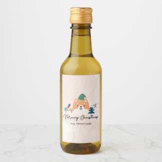 Pour Bouteilles De Vin Joyeux Noël mignon Shiba chien étiquettes cadeaux