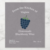 Pour Bouteilles De Vin Kraft & Rustic Blackberry Wine Botter Étiquette (Étiquettes simples)