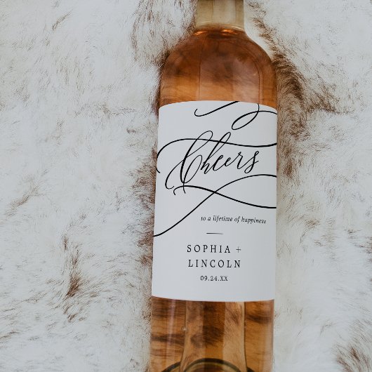 Pour Bouteilles De Vin La calligraphie romantique encourage les Étiquette