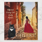 Pour Bouteilles De Vin Lady in Red Italian Fine Art Vine Étiquette (Étiquettes simples)