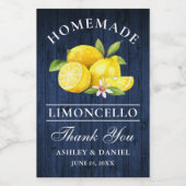 Pour Bouteilles De Vin Limoncello Blue Wood Merci Mini Étiquettes bouteil (Étiquettes simples)
