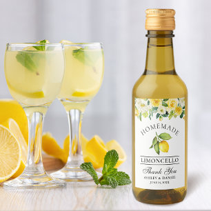 Pour Bouteilles De Vin Limoncello Lemon Floral Mini Étiquettes bouteille