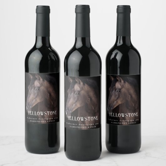 Pour Bouteilles De Vin Mockup Cheval Equine Western Custom Vins Étiquette (Bouteilles)