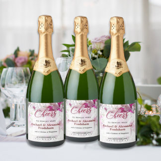 Pour Bouteilles De Vin Mousseux Champagne rose blanc Étiquettes