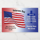 Pour Bouteilles De Vin Mousseux Commande sur mesure, Vétérans Jour Mini Étiquettes (Étiquettes simples)