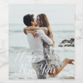 Pour Bouteilles De Vin nouvelle année heureuse personnalisée, étiquette p (Étiquettes simples)