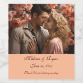 Pour Bouteilles De Vin Peach Fuzz Mariage Wine Étiquette Ajouter Votre Ph (Étiquettes simples)