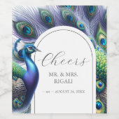 Pour Bouteilles De Vin Peacock Étiquette (Étiquettes simples)